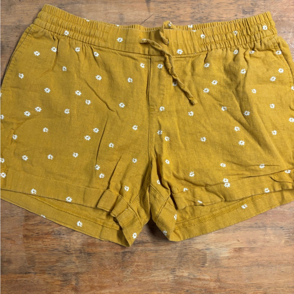Old Navy Mustard Yellow Floral Women Shorts